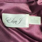 Eliza J  Pleated A-Line Midi Dress Women's 6 Burgundy Keyhole Cutout Long Sleeves Photo 6