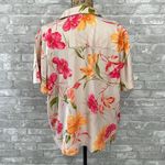 Havana Jacks Cafe Floral Button Down Shirt Pink Size 2X Photo 2