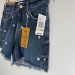 Kensie  Women's Dark Blue Jean Shorts with Daisy Embroidery Photo 4