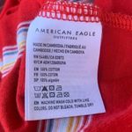 American Eagle Women's  red striped front knot t shirt Photo 6