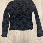 Abercrombie & Fitch mesh Floral Black Long Sleeve Top size small Photo 3