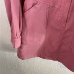 Avec Les Filles Pink Coverall Denim 3/4 Snap Front Patch Pocket Dress Size S Photo 7