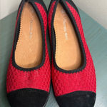 Bernie Mev Red Woven Flats with Black Suede Toe Cap Size 40 comfort Photo 0