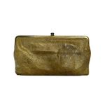 HOBO Y2K Lauren Embossed Leaf Green Leather Double Photo 1