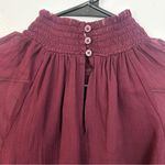 Joie NWT  Burgundy Wine Long Sleeve Sheer Smocked Blouse Photo 8