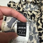SheIn Black and Cream Patterned Blouse Photo 4