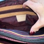 Anuschka Hand Painted Leather Satchel Crossbody Bag Floral Design Colorful Brown Photo 7