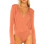 Free People Turnt Surplice Long Sleeve Thong Bodysuit Size M NWT Ginger Spice Photo 1