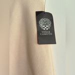 Vince Camuto NWT ‎ New Romantic Feather Trim Beige Midi Straight Skirt Size L Photo 3