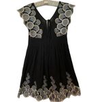Lucca Couture Black scalloped-Appliqué Short Dress size Small Photo 1