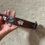 Shyanne  Western Leather Belt Floral Glitter Rhinestone Buckle Brown Photo 4