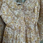 Floral Print Women's Dress size M Tan Size M Photo 2