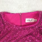 Eliza J  Hot Pink Sequin Long‎ Sleeve Mini Dress Formal Cocktail Party Size 6 New Photo 5