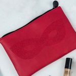 Ipsy  Red Faux Leather Masquerade Themed Cosmetic Glam Clutch Bag Photo 2