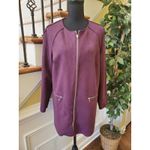 Chico's  Blazer/Jacket Stretch Long Sleeve Pockets Zip Front Size 1 (Med 8) Photo 8