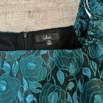 Lulus  Going Gorgeous Shiny Teal Jacquard Puff Sleeve Mini Dress Photo 5
