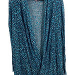 Lilly Pulitzer Open Front Blue Cardigan Animal Print Medium Photo 0