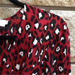ALC Frank A.L.C. Red & Black Leopard Print Silk Mini Wrap Dress Size 4 Photo 9