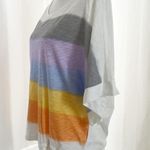 Democracy Oversized Colorful Striped Short Sleeve T-Shirt Photo 2