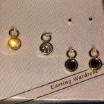 Elegant Gold Tone Rhinestone and Black Earring Jacket Set Photo 0