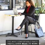 Betabrand NEW  Classic Dress Pant Yoga Pants Straight-Leg Black Pinstripe Size M Photo 14