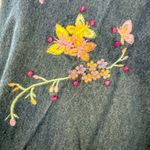 Y2K Butterfly Flower Embroidered with/ pink diamond Button Down Denim Photo 2
