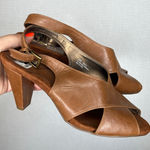 Aerosoles Women's Sandals Size 10W Wide Brown Leather Heel Slingback Photo 0