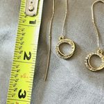Anthropologie 18K circle threader earrings Photo 4