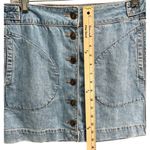 American Eagle Jean Skirt Womens 4 Blue Denim Super High Rise A-Line Button NEW Photo 9