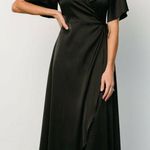 Baltic Born Vara Satin Maxi Wrap Dress Short Sleeve New Without Tags Photo 0