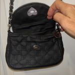 Source Unknown BLACK FAUX LEATHER MINI PURSE WILL FIT PHONE SILVER HARDWARE STURDY CROSS CHAIN Photo 6