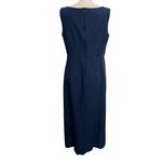Laura Ashley Vtg Sz 12 Dress Linen Blend Midi Lagenlook Sleeveless Classic Navy Photo 1