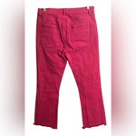 Loft Kick Crop Fuchsia Pink Raw Hem Stretch Denim Jeans Size 28/6 Photo 2