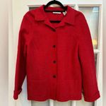 Valerie Stevens Vintage  Wool Holiday Red Button Down Jacket Blazer Size 10 M Photo 10