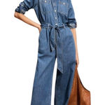 Lauren Ralph Lauren Criselda Denim Jumpsuit Size 10 Blue Photo 0