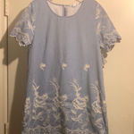 Love Riche Light Blue Floral Lace Mini Dress‎ Size L Photo 0