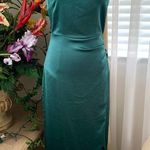 ZARA SATIN LINGERIE STYLE DRESS in Duck Blue Photo 5