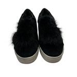Sam Edelman  Size 10 Shoes Leya Black Velvet Faux Fur Pom Pom Slip-On Women's Photo 1