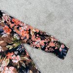 Sunny Days Women’s Embroidered Button Down Shirt Lightweight Floral Multicolor M Black Size M Photo 5