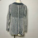 Pure Handknit Artisan Stripe Cotton Cardigan Sweater | Small | Neutral Style Black Photo 4