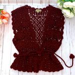 One World Burgundy Knit Vest Photo 0