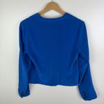 Joie  100% Silk Blazer Size Medium Blue Jacket Cropped Lightweight Luxury Office Photo 2
