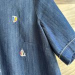 Blue Button Down Shirt with Classic Short Sleeves 100% cotton Size M Photo 7