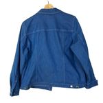 Denim & Co Indigo Blue Wash Button Down Trucker Jean Jacket M Photo 1