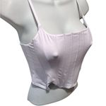 ReoRia Sexy Square Neck Trendy White Spaghetti Strap Corset Crop Top Sz L Size L Photo 4