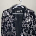 Chico's black and silver sequined front tie overshirt size M Photo 42