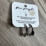 Free People  semi hoop faceted earrings silver tone Photo 2
