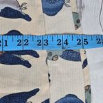 FRNCH  Love Bird Pattern Tan &‎ Blue 3/4 Sleeve Blouse S/M Photo 6