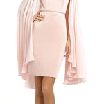 Mac Duggal Ieena for  Blush Pink 55358 Dramatic Flowy Sleeve‎ V-Neck Dress- NWT Photo 0