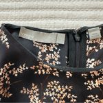 Vince  Eden Black Floral Long-Sleeve Midi 100% Silk Evening Dress Photo 9